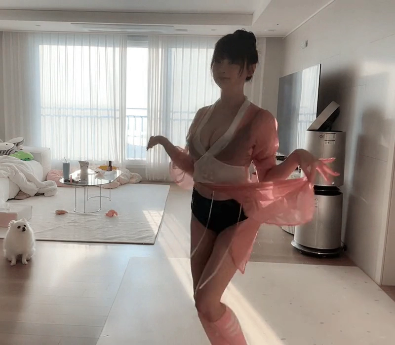 시스루 한복 입고 요리하는 히또 슴부먼트
